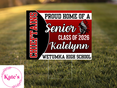 Wetumka Chieftains Senior 2026 Yard Sign
